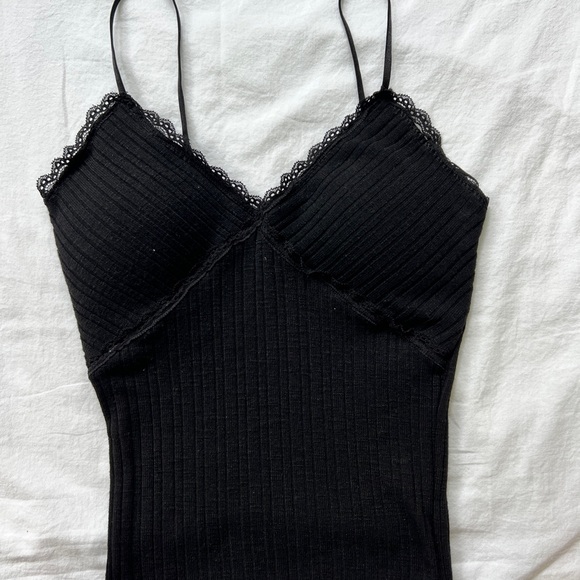 Black and Light Blue Ribbed Camisole Set - Picture 5 of 6